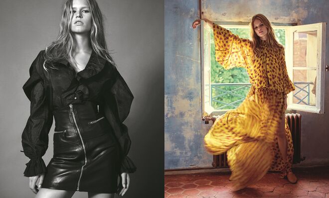 Amber Valleta, Freja Beha, Anna Ewers, Olivier Martinez e Jegor Venned. Mango para outono/inverno 2017-2018 | © Mario Sorrenti