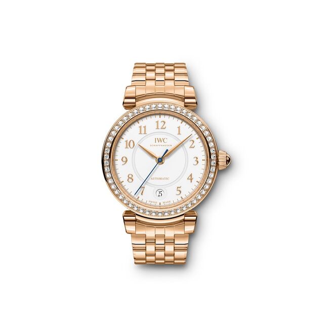 Da Vinci Automático 36 com caixa e bracelete de elos em ouro vermelho de 18 quilates e 54 diamantes de branco puro na luneta
