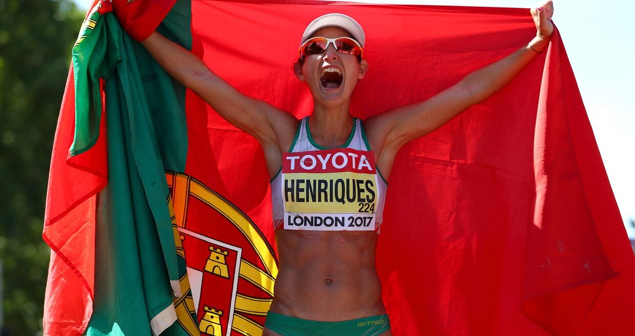 Inês Henriques ganhou a medalha de ouro nos 50km marcha, em Londres