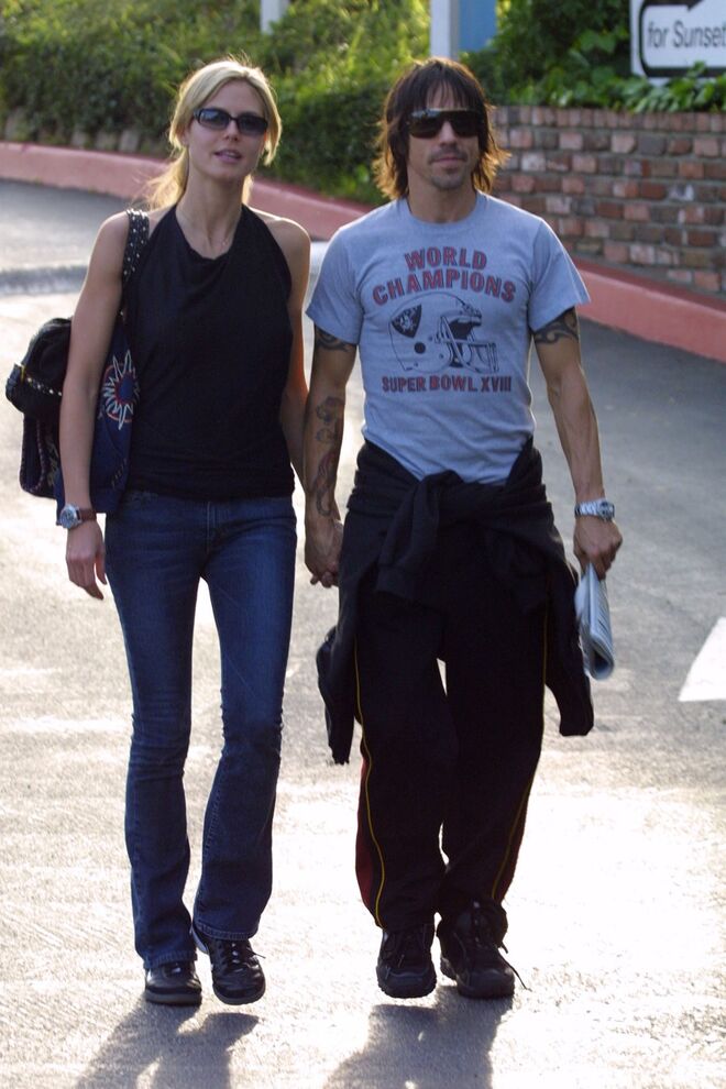Heidi Klum e Anthony Kiedis | A modelo namorou com o vocalista dos Red Hot Chili Peppers entre 2002 e 2003.