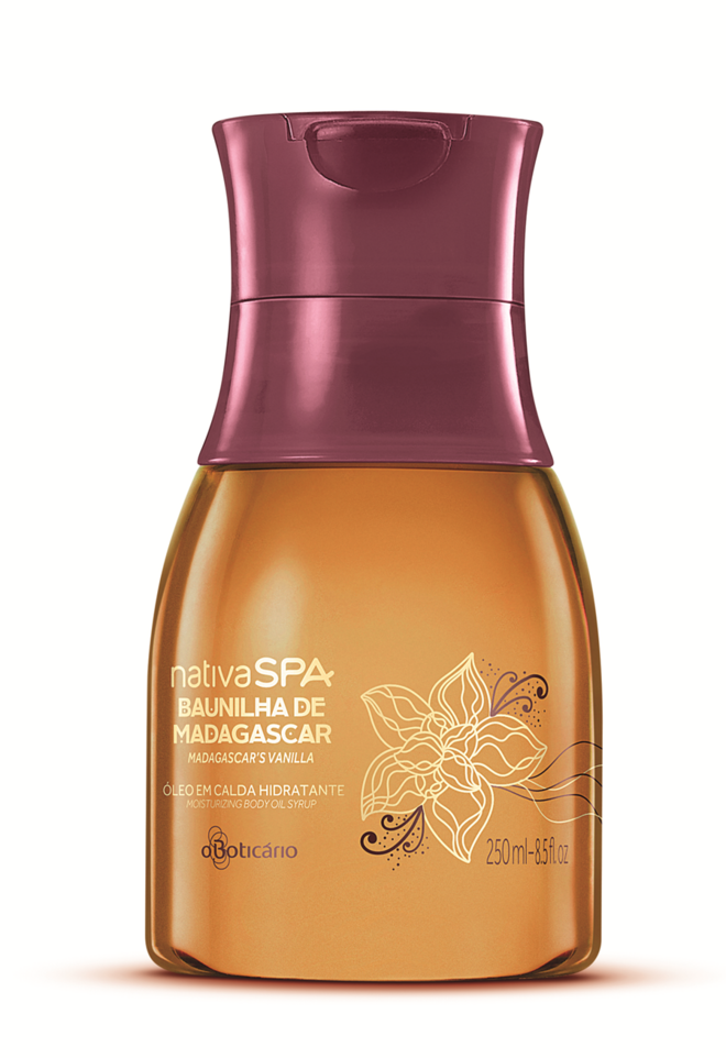 Nativa Spa Óleo em calda hidratante com Baunilha de Madagáscar, €14,99, O Boticário
