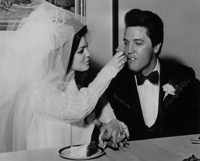 No dia do seu casamento com Priscilla Beaulieu, no Aladdin Hotel, Las Vegas, em 1967