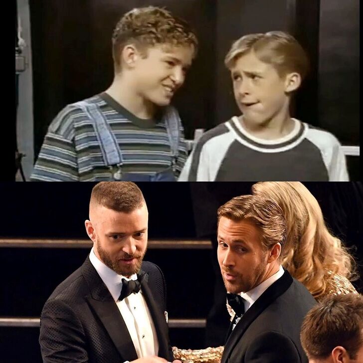Viveram juntos no início dos anos 90, quando tinham apenas 11 anos e participavam juntos no programa de televisão The Mickey Mouse Club. Justin Timberlake viveu por seis meses com a família de Ryan Gosling e foi tempo suficiente para os dois adolescentes causarem vários problemas , como roubarem um carrinho de golfe e conduzirem até aos estúdios. 