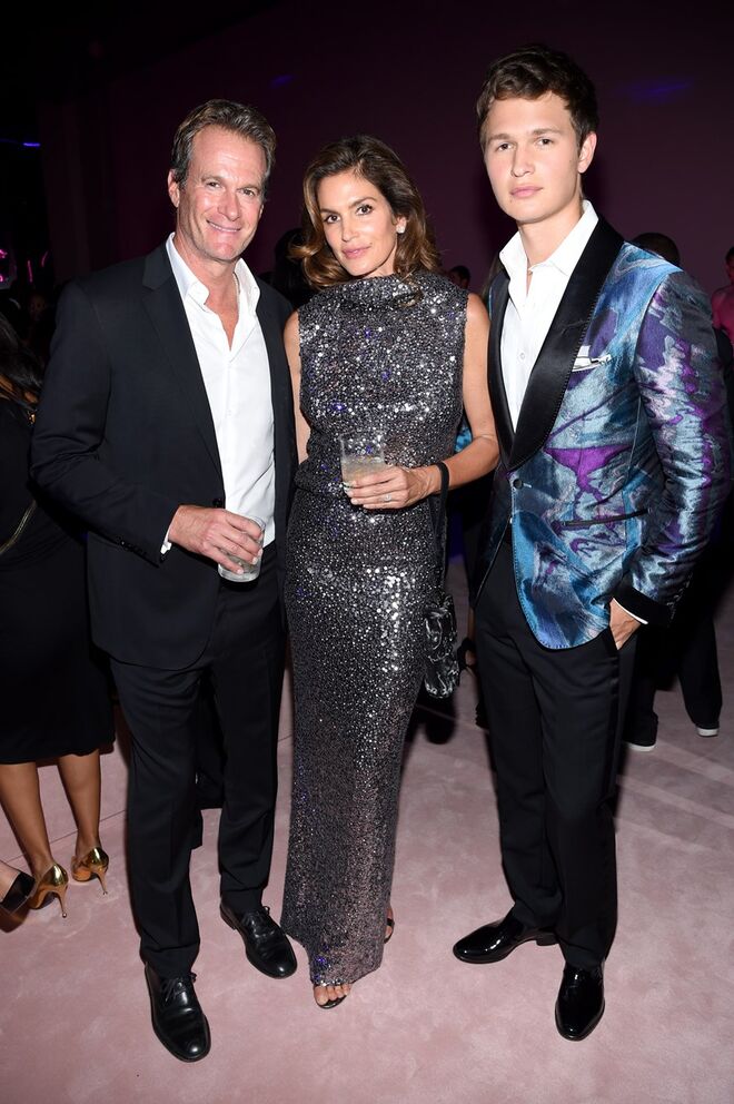 Rande Gerber, Cindy Crawford e Ansel Elgort