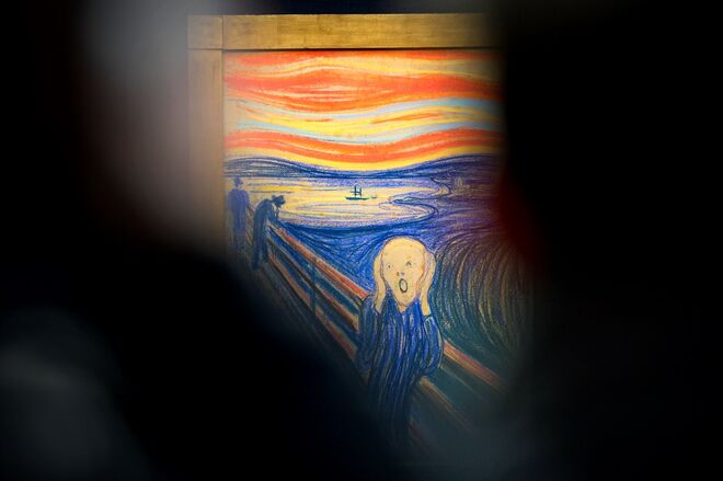 Há quatro versões de The Scream (O Grito), de Edvard Munch (1893).