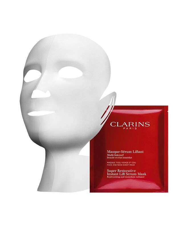 Masque-Sérum Liftant, €95 (embalagem com cinco máscaras), Clarins