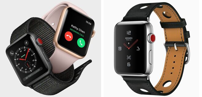 APPLE WATCH SERIES 3 | O novo relógio surge completamente autónomo do iPhone e com uma conexão a 4G. O novo modelo apresenta-se com funções cardíacas avançadas e programas novos de fitness. Os preços variam entre os 369 euros (em versão simples GPS) e os 449 euros (em versão GPS+4G).