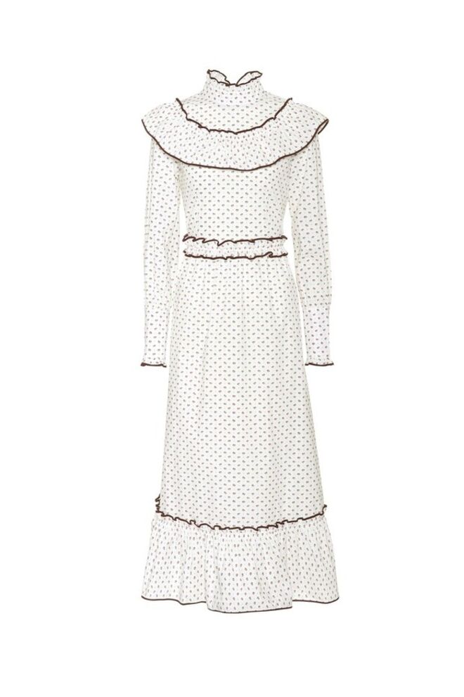 Bijou dress, €279, Ganni em www.mytheresa.com