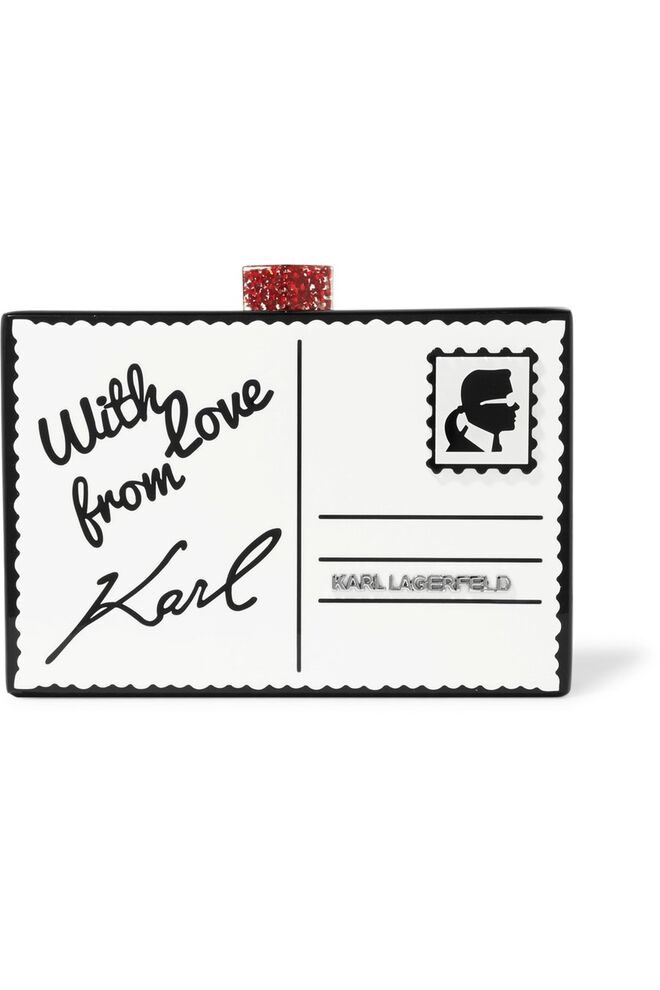 9. Carteira em forma de postal, €165, Karl Lagerfeld em net-a-porter.com