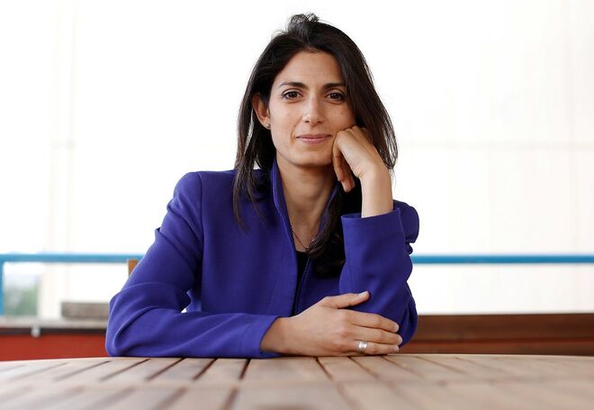 Virginia Raggi, em Roma (Itália)