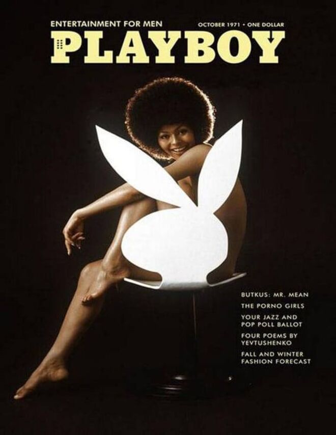 Darine Stern, a primeira mulher nega a aparecer sozinha na capa da Playboy em outubro de 1971