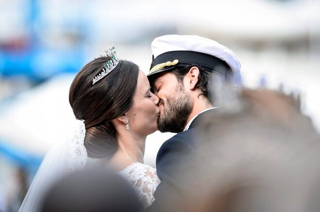 Sofia Hellqvist e Carl Philip da Suécia | No dia do casamento, em junho de 2015.