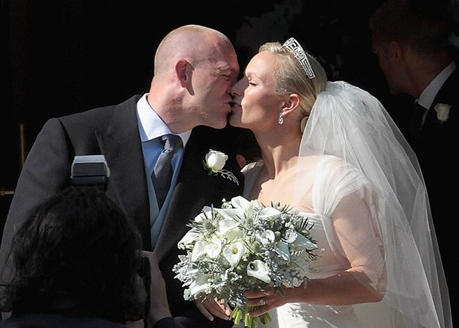 Zara Phillips e Mike Tindall | No dia do casamento, em julho de 2011.