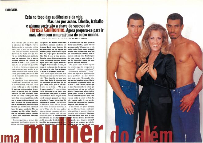 Teresa Guilherme, uma das figuras mais conhecidas e poderosas da televisão nacional. 1997. Por Helena Matos. Fotografia: Abílio Leitão.