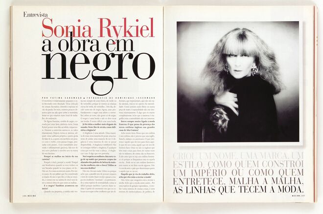 Sonia Rykiel, entrevista à criadora no seu próprio escritório. 1998. Por Fátima Saramago. Fotografia: Dominique Issermann.