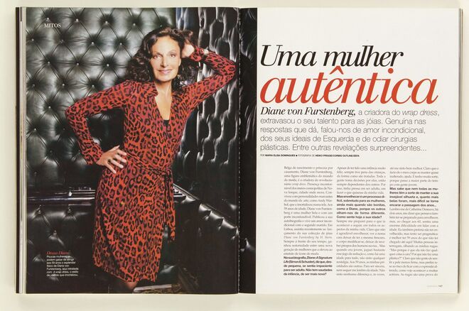 Diana von Furstenberg, a criadora de moda consagrada passou também pela criação de joias. 2006. Por Maria Elisa Domingues. Fotografia: Heiko Prigge/Corbis Outline/Zefa.
