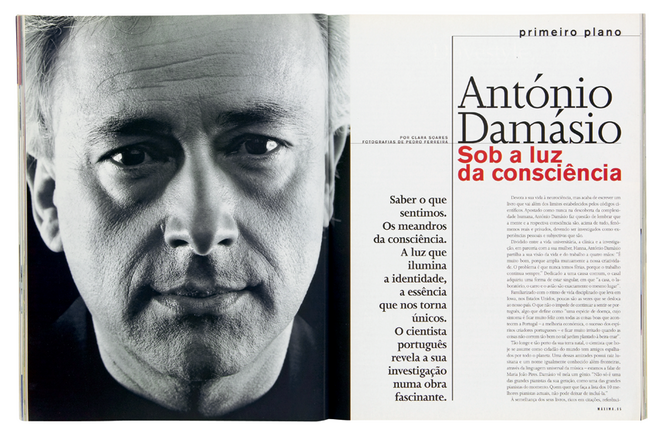 António Damásio, o neurocientista português. 2000. Por Clara Soares. Fotografia: Pedro Ferreira.