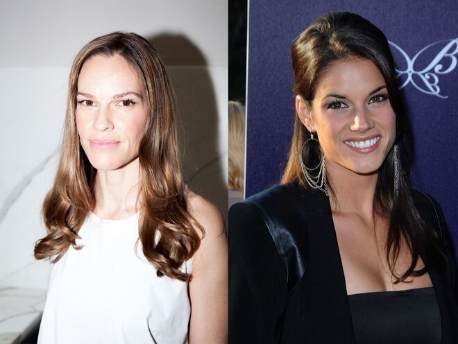 HILARY SWANK E MISSY PEREGRYM | Apesar de Swank ser oito anos mais velha que Missy Peregrym, as duas atrizes são confundidas pelos fãs com bastante regularidade.