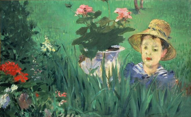 Garçon dans les fleurs (Jacques Hoschedé), 1876, Édouard Manet - The National Museum of Western Art (Tóquio). Exposição Monet Collector, no Museu Marmottan Monet, em Paris.