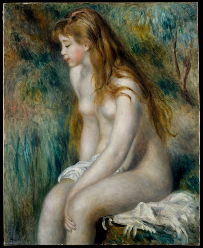Jeune fille au bain, 1892, Pierre-Auguste Renoir - The Metropolitan Museum of Art, Nova Iorque. Exposição Monet Collector no Museu Marmottan Monet, em Paris.