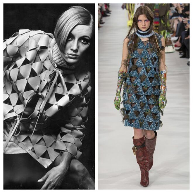 Twiggy, 1967 / Maison Margiela, 2017