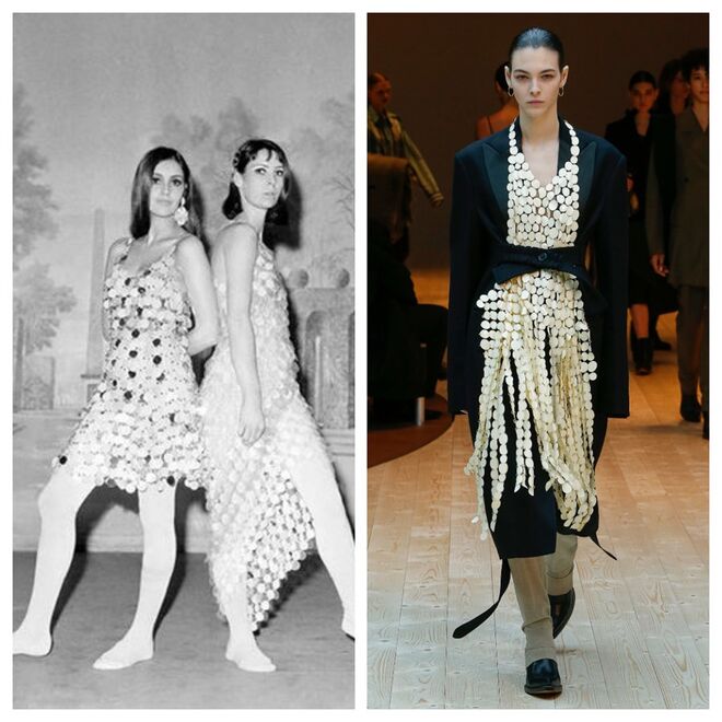 Paco Rabanne, 1966 / Céline, 2017