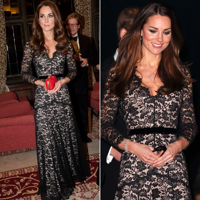 Kate já usou este vestido da Temperley três vezes. 