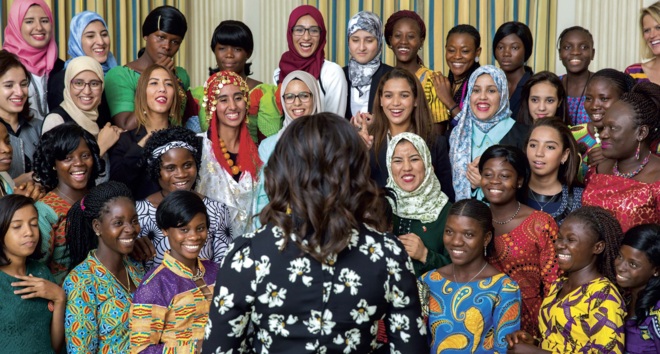 11 de Outubro 2016 | Michelle recebe mulheres de Marrocos e da Liberia na Casa Branca.
