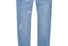 Calças Slim fit com bordado de flores, €29,99