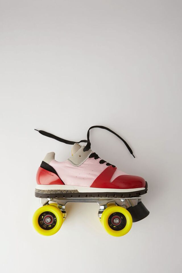 Roller derby skate Joriko Roller pink red yellow, €680, Acne Studios