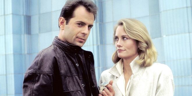 David (Bruce Willis) e Maddie (Cybill Shepherd), em Moonlighting (1985-1989)