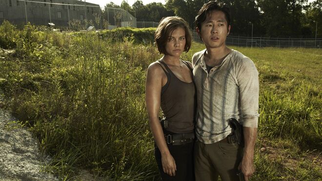Glenn (Steven Yeun) e Maggie (Lauren Cohen), em The Walking Dead (2010 até hoje)