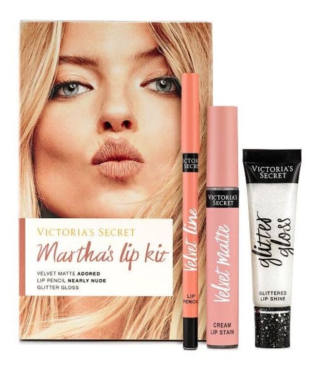 Angel Lip Kit - Martha Hunt com a cor Adored: Rosy Beige, €26,43, Victoria's Secret