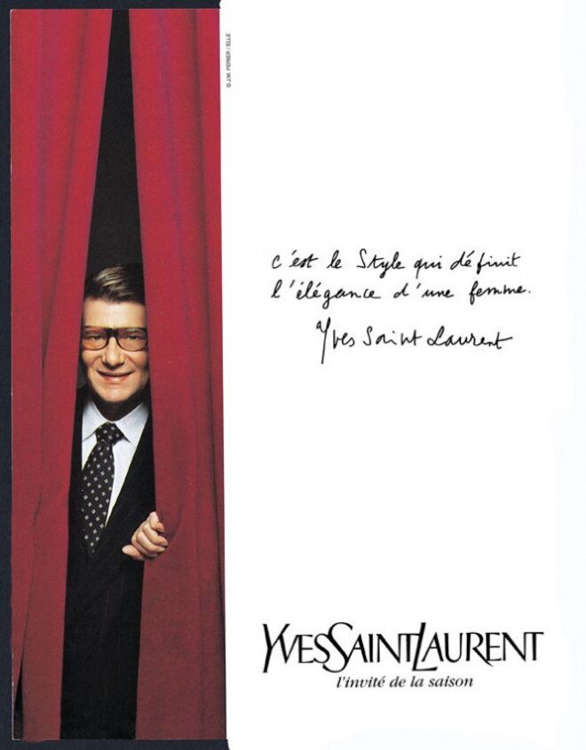 Parceria com Yves Saint Laurent em 1997.