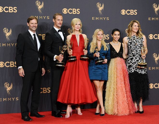 O elenco de Big Little Lies, em que se destacam Nicole Kidman e Reese Witherspoon