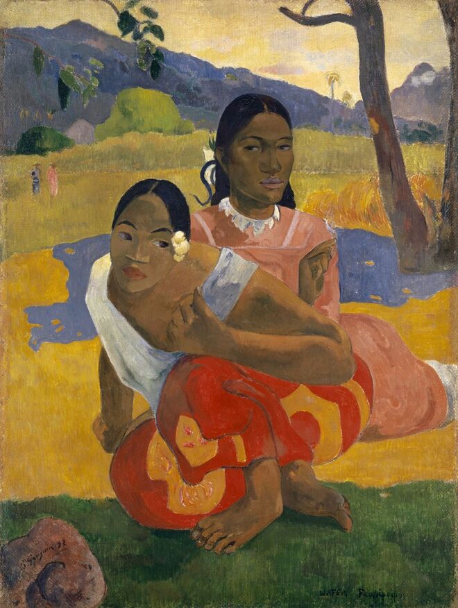 NAFEA FAA IPOIPO | Nafea Faa Ipoipo é uma pintura a óleo que o impressionista Paul Gauguin pintou em 1892. Esteve emprestada ao Museum Kunst na Suíça durante quase meio século, mas acabou por ser vendida em 2015 por quase 178 milhões de euros.