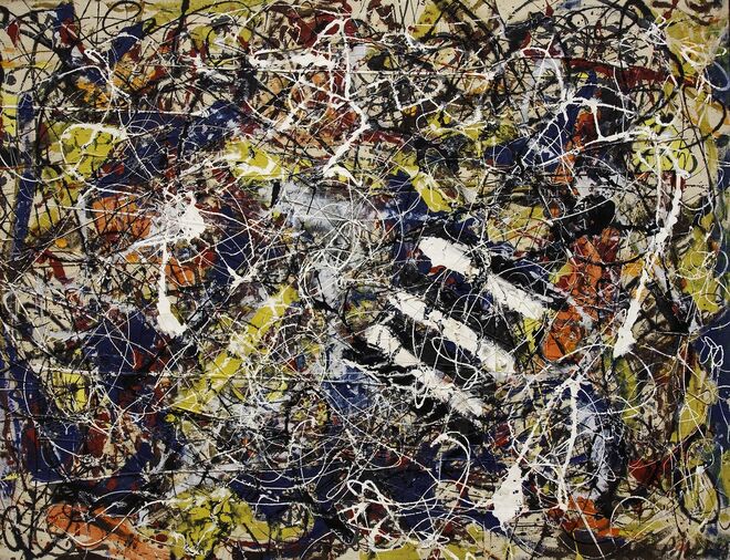 NUMBER 17A | Foi pintada em 1984 pelo americano Jackson Pollock, um dos nomes mais importantes do expressionismo abstrato. Esta foi uma das primeiras pinturas da série de obras que Pollock fez com pingos de tinta, uma técnica que seria considerada a principal característica do seu trabalho para a posteridade. Foi vendida por 171 milhões de euros.