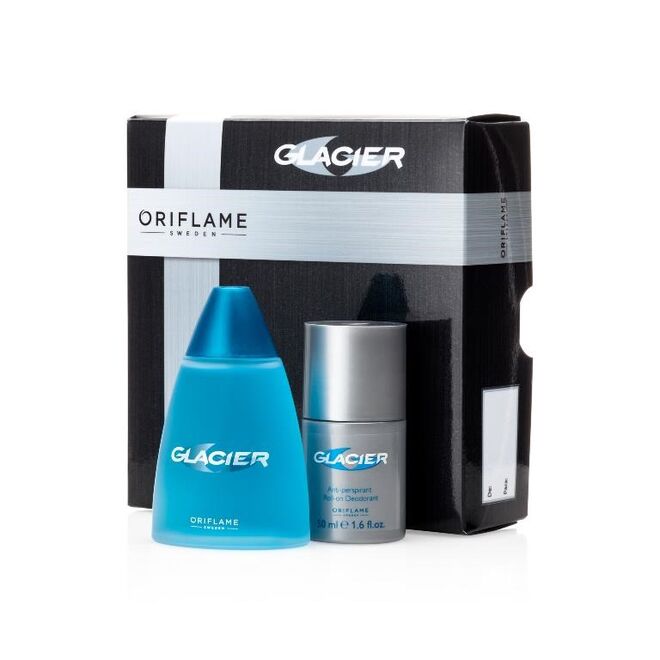 Coffret Glacier composto por uma Eau de Toilette Glacier e um Deo Roll-On Glacier, €14,95, Oriflame