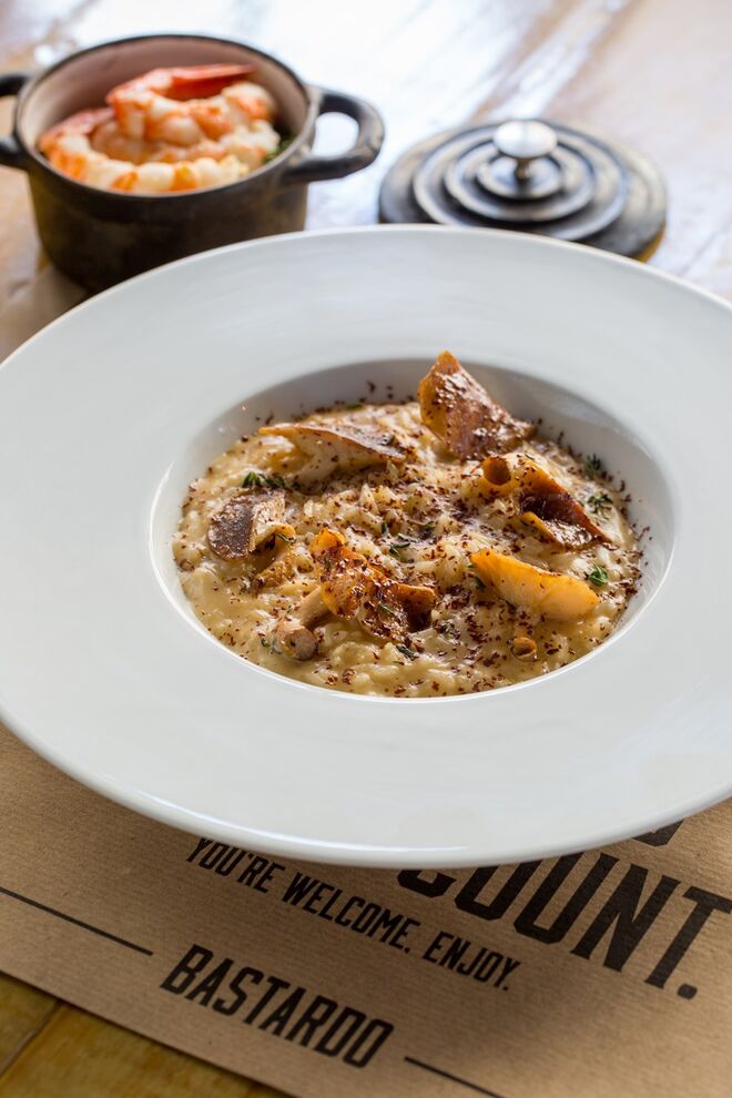 Restaurante Bastardo: Risotto de cogumelos e cacau (€19)
