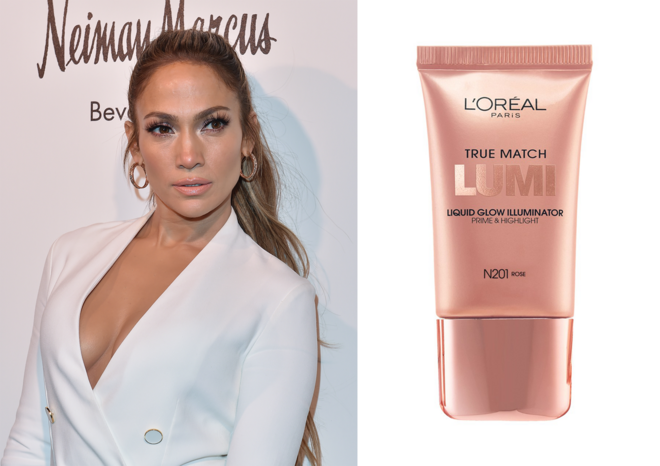 JENNIFER LOPEZ | O brilho dourado da cantora tem um nome: True Match Lumi Liquid Glow Illuminator, da L’Oréal (€10).