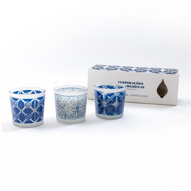 Conjunto de três velas Azulejos, €9,90, Inspirações Portuguesas