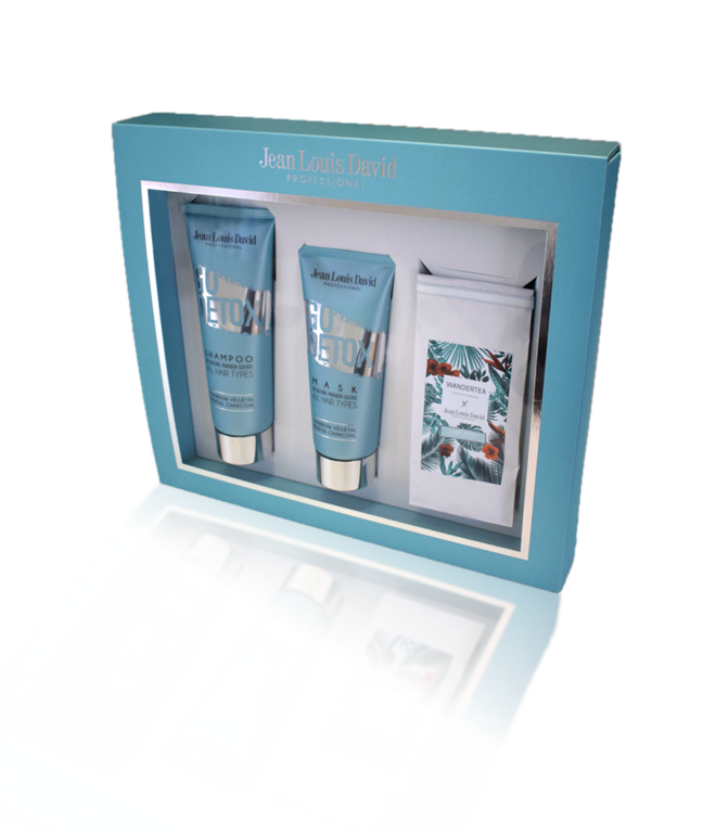 Coffret de Natal: Shampoo Go Detox (250 ml) + Máscara (200 ml) + Wandertea Programa Detox 7 Dias, €32,25, Jean Louis David