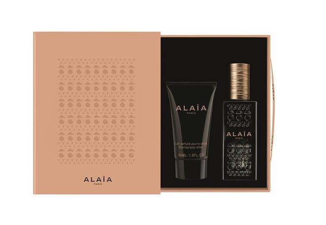 Alaïa Coffret Natal 2017: eau de parfum (50 ml) e loção de corpo perfumada (50 ml), €83,49, Alaïa