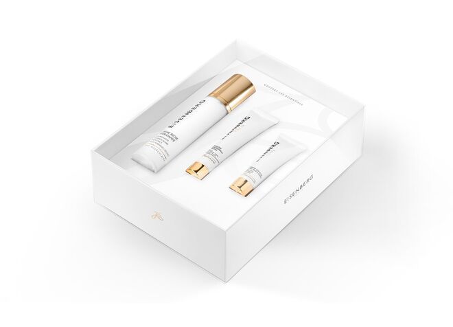 Coffret Les Essentiels: creme hidratante, máscara hidratante e creme de contorno dos olhos e lábios, €53, Eisenberg