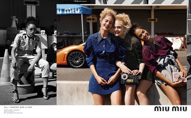 Elle Fanning, Kesewa Aboah, Anna Ewers, Doutzen Kroes, Lily Nova, Joan Smalls, Slick Woods | Miu Miu para primavera/verão 2018 Alasdair McLellan