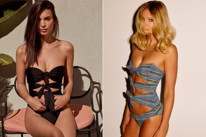 7. Os fatos de banho idênticos de Emily Ratajkowski e Lisa Marie Fernandez