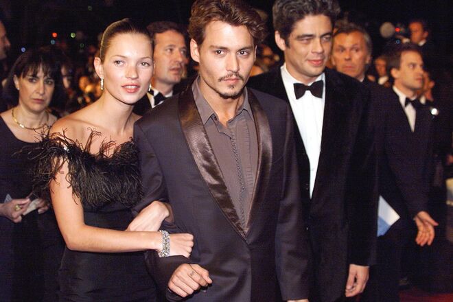 Com Johnny Depp em 1998