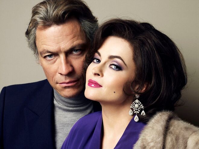 Helena Bonham Carter e Dominic West intepretam Elizabeth Taylor e Richard Burton, Burton e Taylor (2013)