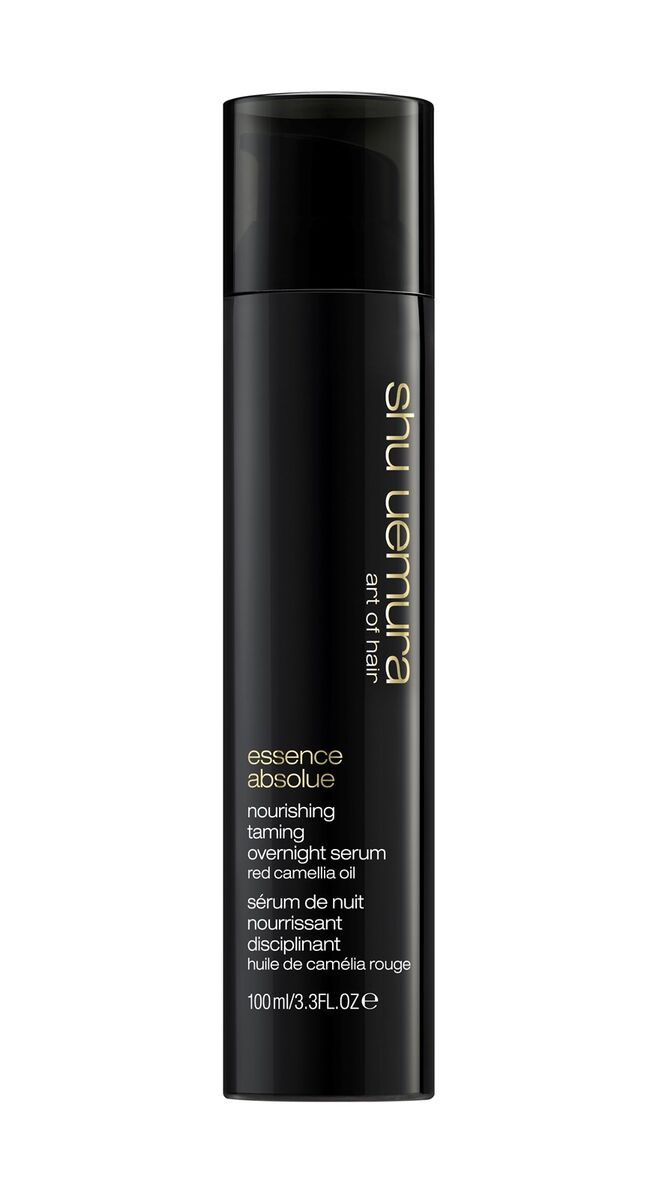 Sérum de nutrição para cabelos essence absolue overnight enriquecido com óleo de camélia vermelha, 100 ml, €42, Shu Uemura