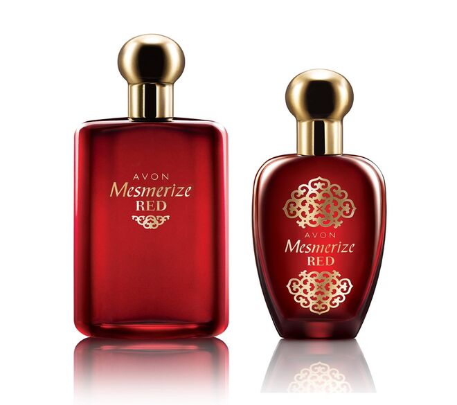 Mesmerize Red, Eau de Toilette para ela, 50 ml, €29,50, e Eau de Toilette para ele, 100 ml, €29,50, Avon